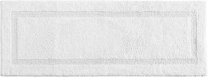 Nautica - Bathroom Rug Runner, Highly Absorbent Cotton Bath Mat, Stylish Bathroom Decor (Peniston White, 60" x 22")