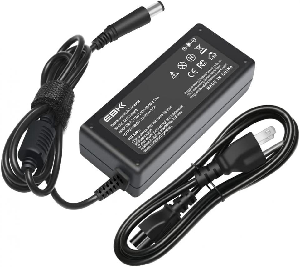 EBKK 65W Charger for HP EliteBook 840 G1 G2 / Probook 430 440 450 455 G1 G2 / 640 645 650 655 G1 / EliteBook 745 810 820 840 850 G1 G2 / Pavilion DV4 DM4 DV7 DV6 DV5 2000-2B09WM 2000-2A20NR Power Cord