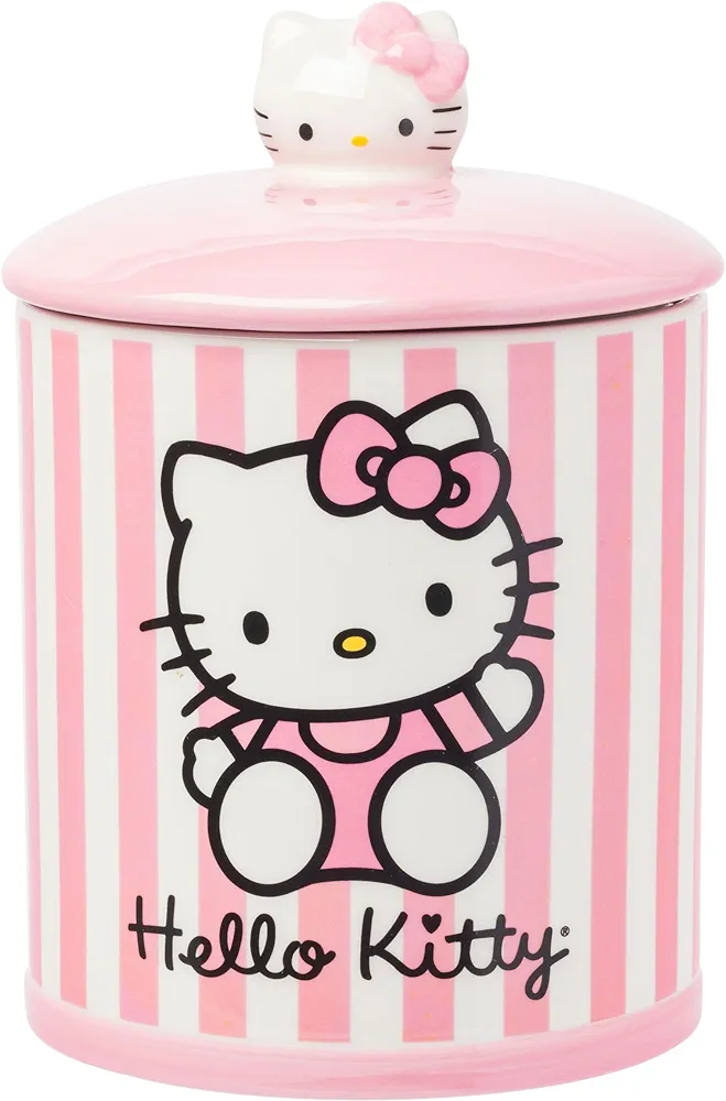 Silver Buffalo Sanrio Hello Kitty Pink Ceramic Cookie Snack Jar (Medium)