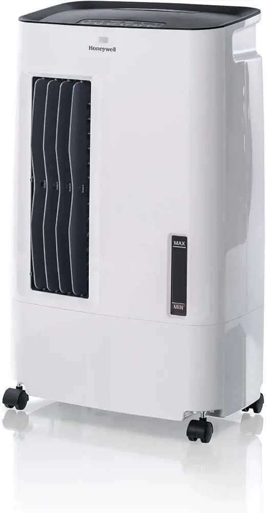 Honeywell 176 CFM Indoor Portable Evaporative Air Cooler with Fan, Humidifier for Living Room, Basement, Office, and Play Area, 115V, Evaporative Cooler for Rooms Up to 100 Sq. Ft. with Filter, Remote