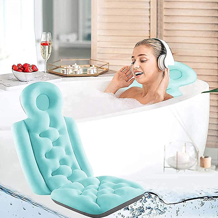 Bath Pillow Full Body,Filling Ergonomic Spa Bath Pillow,Soft Non-Slip Spa Bath Mattress,Fits All Bathtub, Spa Tub, Hot Jacuzzi