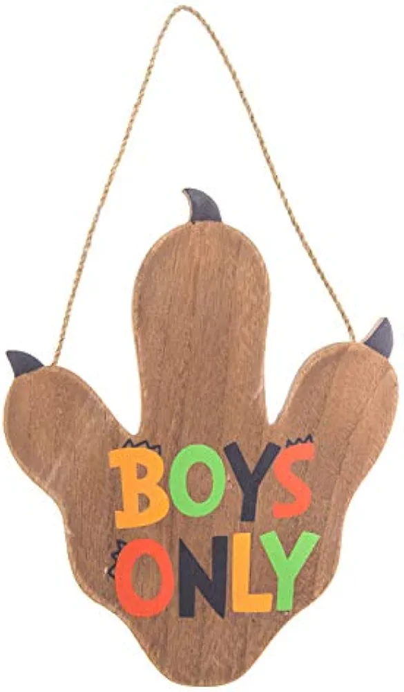 Dinosaur Room Decor for Boys - Boys Only Door Sign - Dino Decor Paw - Wood Dinosaur Wall Decor for Boys Room - Kids Decorations for Bedroom, Playroom, Bathroom - Boy Rooms Home Decoration Ideas