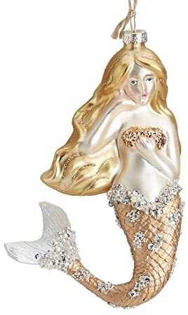 Pottery Barn Mercury Gold Mermaid Christmas Ornament