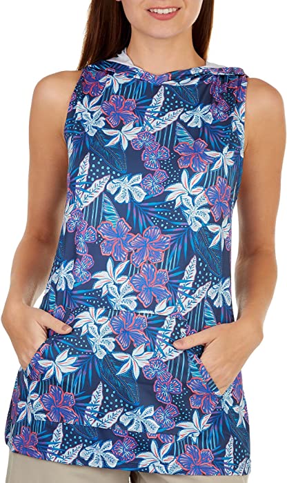 Reel Legends Reel-Tec Womens Print Hooded Tank Top