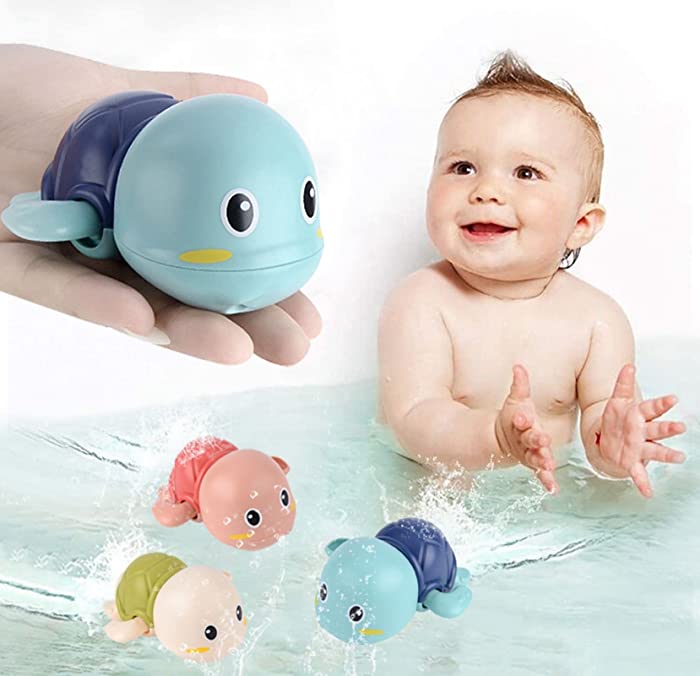 Bath Toys for Toddlers 1-3,Toys for 1 2 3 4 Year Old Girls Boys Gifts for Toddlers 1-4 Floating Wind-up Toys  Bathtub Shower Beach Toys Swimming Pool Games for Infant Toddlers Kids Age 1-6 Years