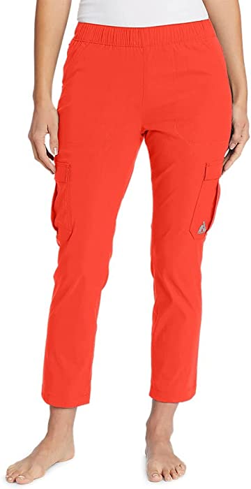 Eddie Bauer Women's Guide Ripstop Cargo Ankle Pants, Deep Red, 2