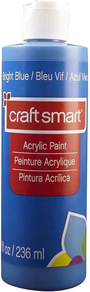 Craft Smart 8oz. Bright Blue Acrylic Paint Non-Toxic Paint for Drawing, Painting, Art & Crafts Supplies - Bulk 8 Pack