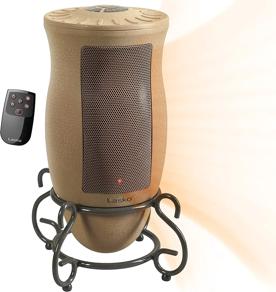 Lasko Designer Series Ceramic Space Heater-Features Oscillation, Remote, and Built-in Timer, Beige