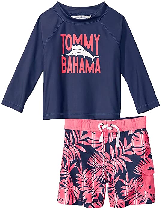 Tommy Bahama Boys' Rashguard and Trunks Swimsuit Set