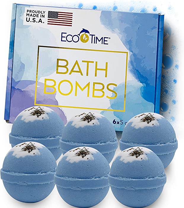 Handmade Bath Bombs Gift Set - 6x5oz Eucalyptus Bombs - Natural and Organic - Gift Idea for Women – Bath Bomb with Moisturizing Shea Butter Hemp Oil for Spa Bath Made n USA