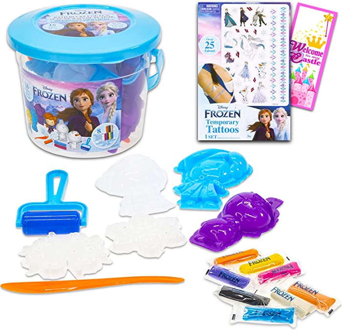 Frozen Elsa Bath Toys for Girls Bundle - Frozen Soap Set for Kids Bundle with Clay Soap, Bucket, More | Frozen Bath Toys for Girls