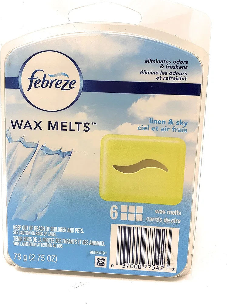 Febreze Wax Melts, Linen & Sky, 6 count (Pack of 3)