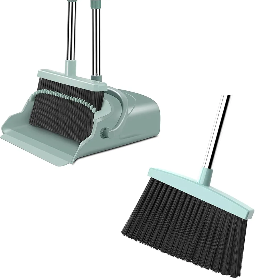 kelamayi Broom with Dustpan Combo Set and Heavy Duty Outdoor/Indoor Broom