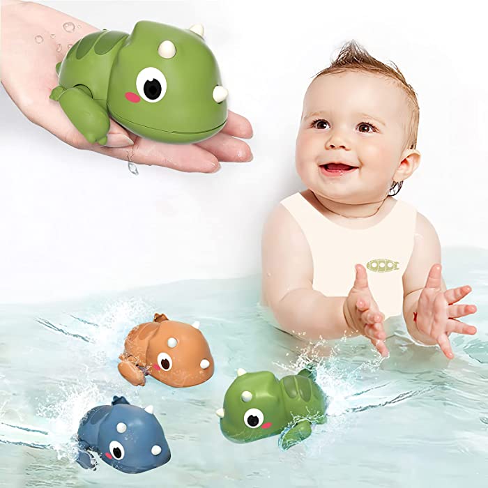 Dinosaur Bath Toys 3 Pack Floating Wind Up Swimming Bath Toys for Baby Toddlers Kids in Birthday Easter Christmas Shower Pool Bath Toys Boys Children New Born Preschool Bathtub Bathroom