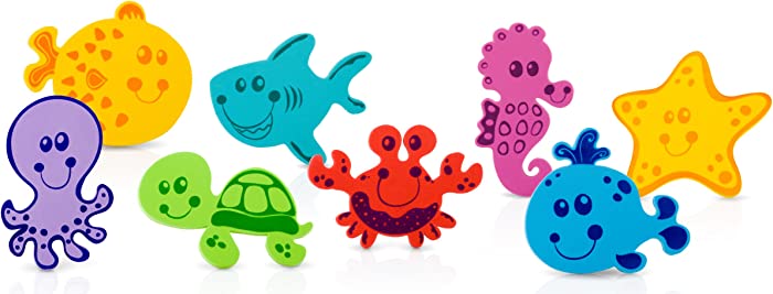 Nuby 16 Piece Bath Tub Foam, Animal Characters