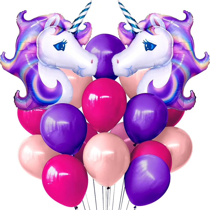 KatchOn, Huge Purple Unicorn Balloons, Unicorn Head Balloon | Pink and Purple Balloons Arch Kit | Unicorn Mylar Balloons for Unicorn Party Decorations | Purple Pink Balloons for Purple Pink Birthday