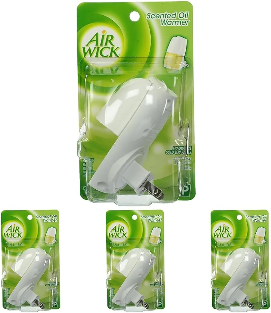 Air Wick plug in Scented Oil Warmer, White, 1 Count, Essential Oils, Air Freshener (Pack of 4)