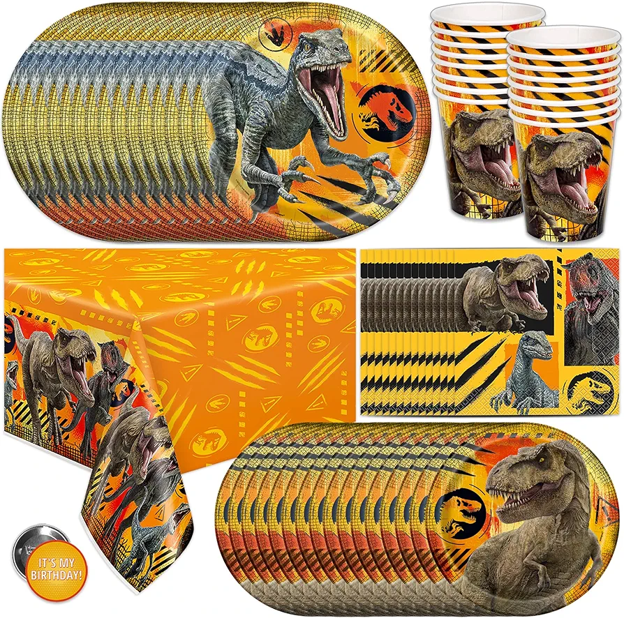 Jurassic World Party Supplies - Tablecover, Plates, cups, Napkins