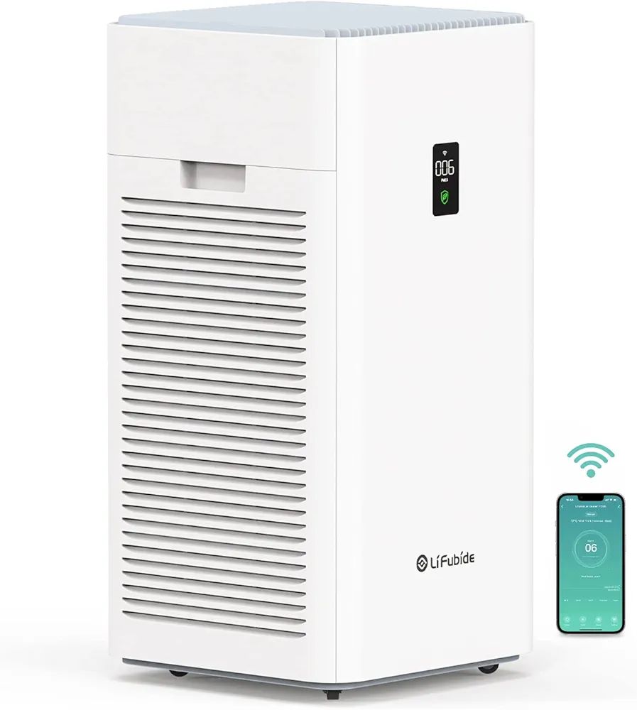 Large Room Air Purifier, H13 True HEPA,4555 Sq.Ft Coverage,24dB Low Noise For Bedroom Air Purifiers,Removal Of 99.99% 0.01 Microns Particles, PM2.5 Monitor(Y1000)