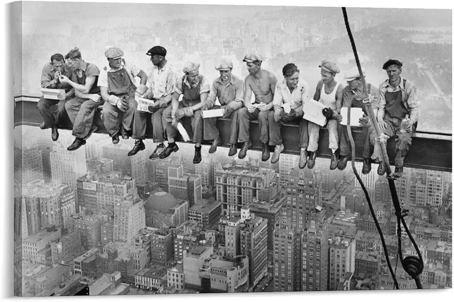 Minimalist Poster Charles Ebbets Black And White Photography Lunch on A Skyscraper Posters & Prints Canvas Wall Art Prints for Wall Decor Room Decor Bedroom Decor Gifts Posters 24x36inch(60x90cm) Fr