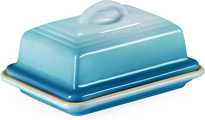 Le Creuset Stoneware Butter Dish, 6.75" x 5" x 3.5", Caribbean