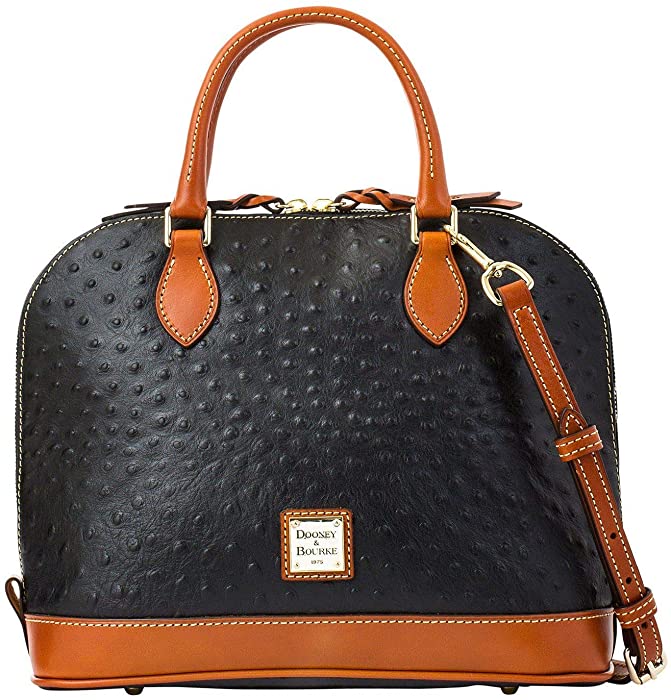 Dooney & Bourke Ostrich Zip Zip Satchel Black