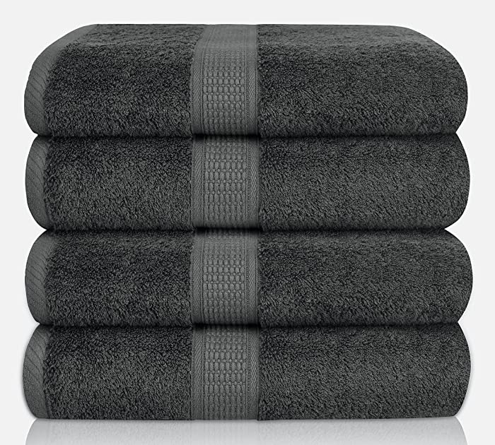 Ariv Premium Bamboo Cotton Bath Towels - Natural, Ultra Absorbent and Eco-Friendly 30" X 52" (Grey)