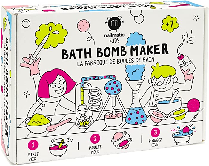 Nailmatic Bath Bomb Maker Kit for Kids - Makes 4 Bath Bombs, Non Toxic, Lightly Scented 1 Kit