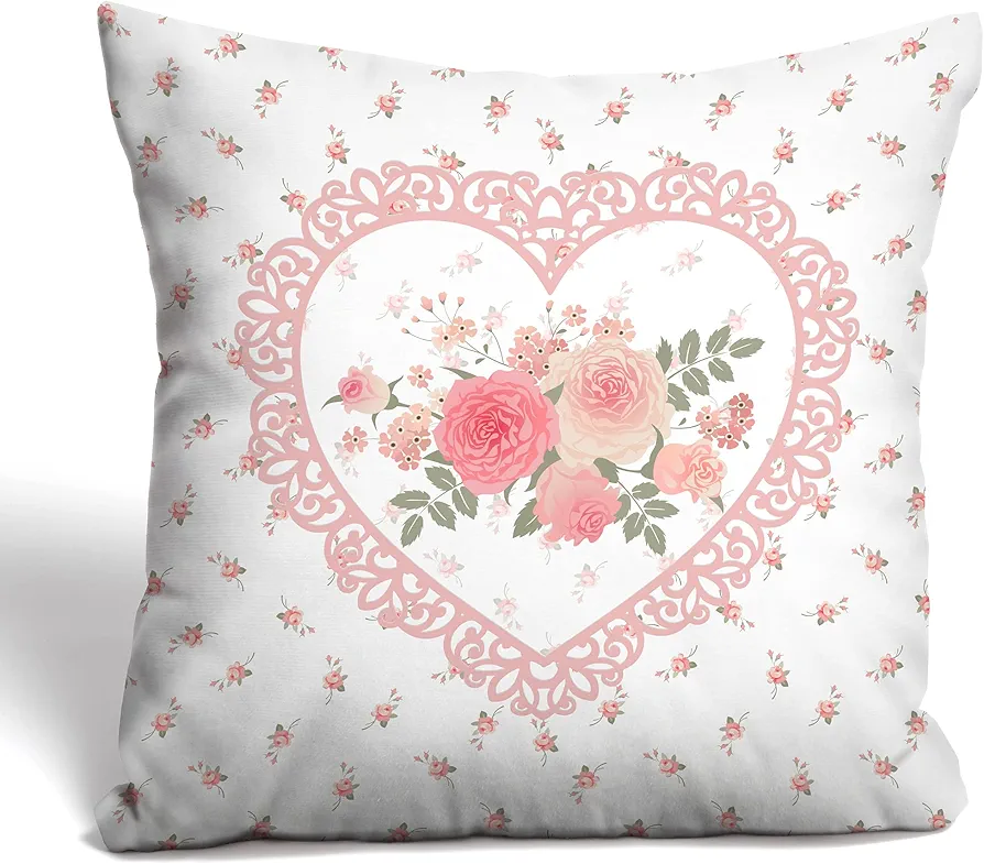 Coquette Room Decor, 18x18 Pillow Cover for Aesthetic Pillows, Cute Pink Decorative Pillow