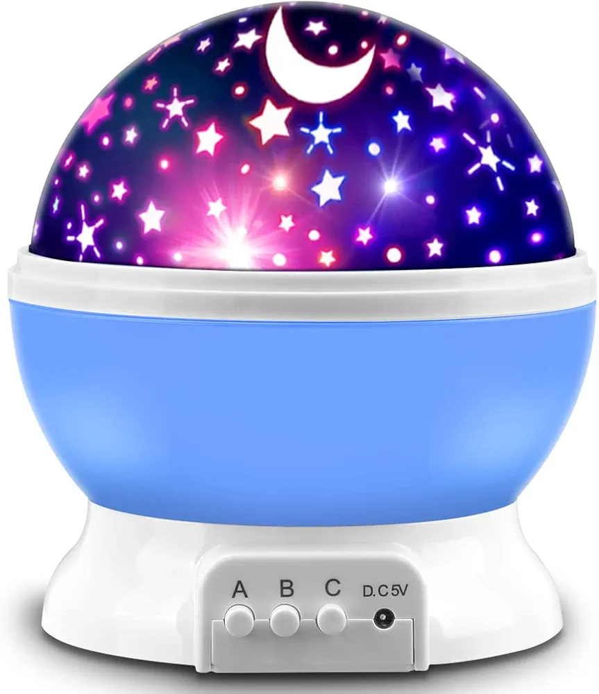 MOKOQI Star Projector, Night Light Lamp Fun Birthday Gifts for 1-4-6-14 Year Old Girls and Boys Kids Bedroom Decor -Blue