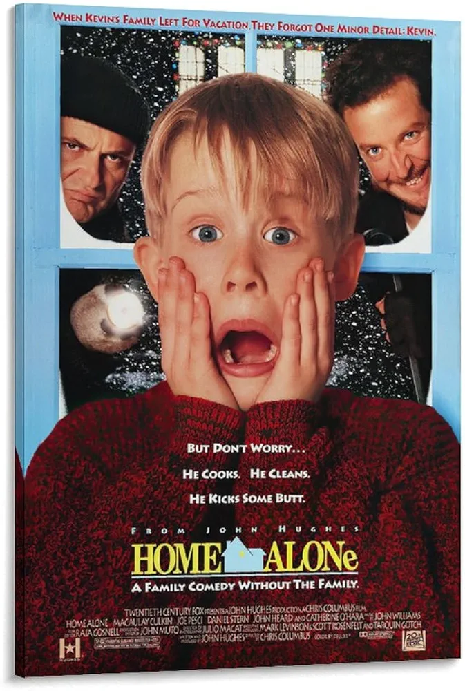 generic Movie Posters Home Alone Office Decor Indie Room Decor Wall Posters Canvas Art Poster And Wall Art Picture Print Modern Family Bedroom Decor Posters 24x36inch(60x90cm), Frame-style