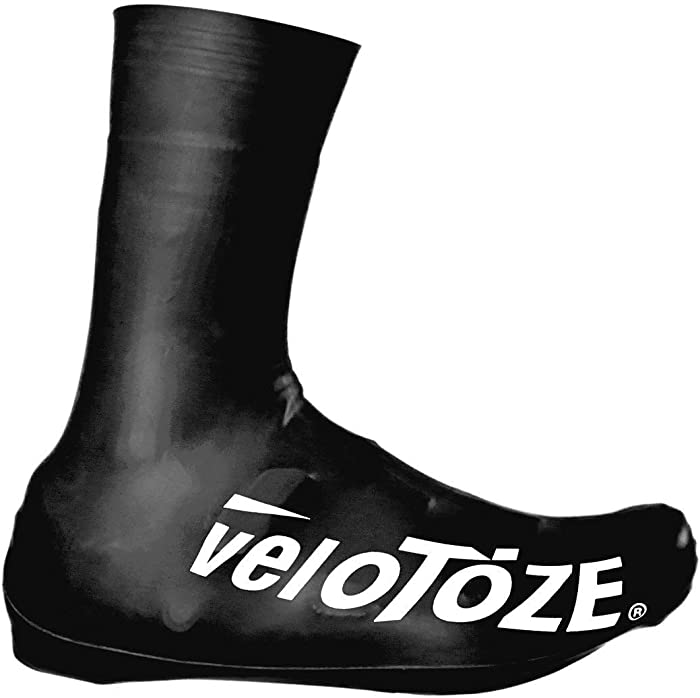 veloToze Tall Shoe Cover 2.0 - Covers Road Cycling Shoes - Water-Proof, Windproof Overshoes for Bike Rides in Spring, Fall, Winter Rainy, Cold Weather - Bright Colors Make Road Biking Trips Safer