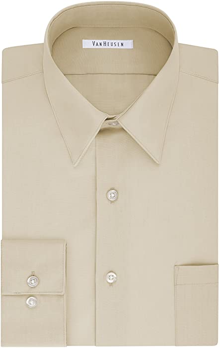 Van Heusen Men's Tall Fit Dress Shirts Poplin