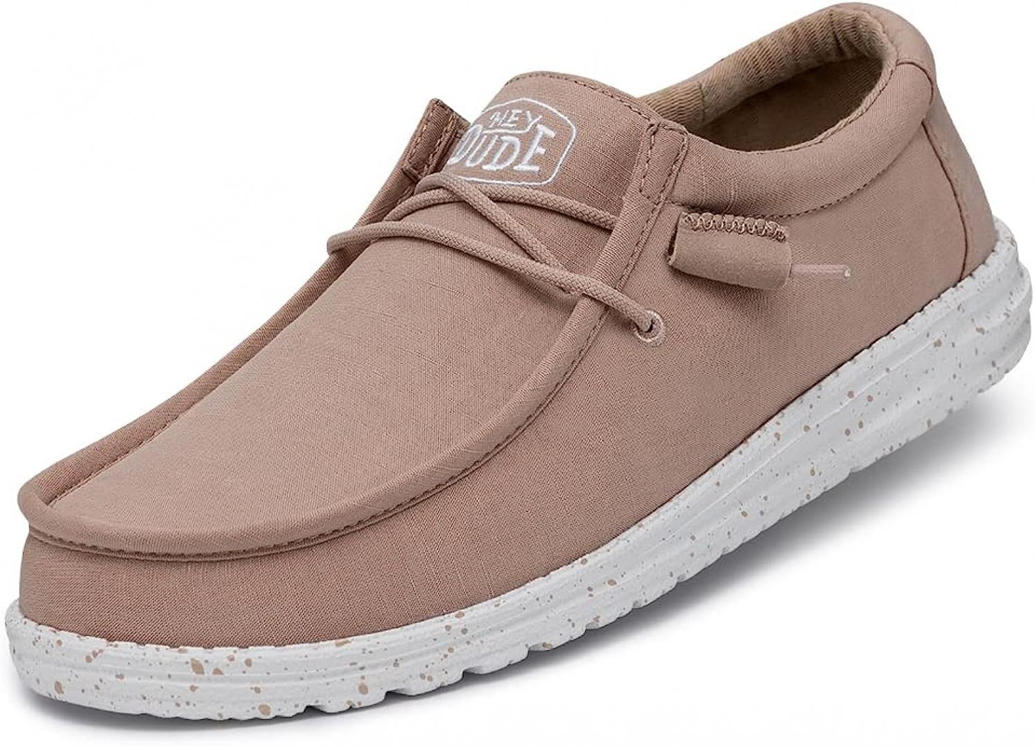 Hey Dude Men's Wally Slub Canvas | Men's Loafers | Men's Slip On Shoes | Comfortable & Light-Weight