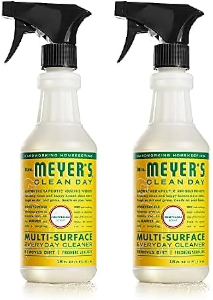 MRS. MEYER’S CLEANDAY All-Purpose Cleaner Spray, Honeysuckle, 16 fl. oz (Pack of 2)