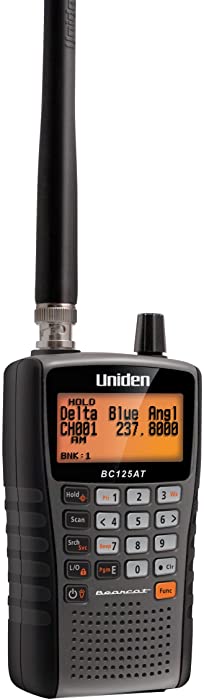 Uniden Bearcat BC125AT Handheld Scanner, 500-Alpha-Tagged Channels, Close Call Technology, PC Programable, Aviation, Marine, Railroad, NASCAR, Racing, and Non-Digital Police/Fire/Public Safety.