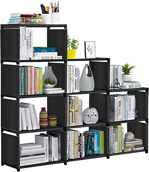 VOJUEAR Cube Storage DIY 9-Cubes Closet Storage Bookcase Organizer Shelving Bookshelf Clothes Storage for Home,Office,Bedroom,Home Furniture Storage (Black)