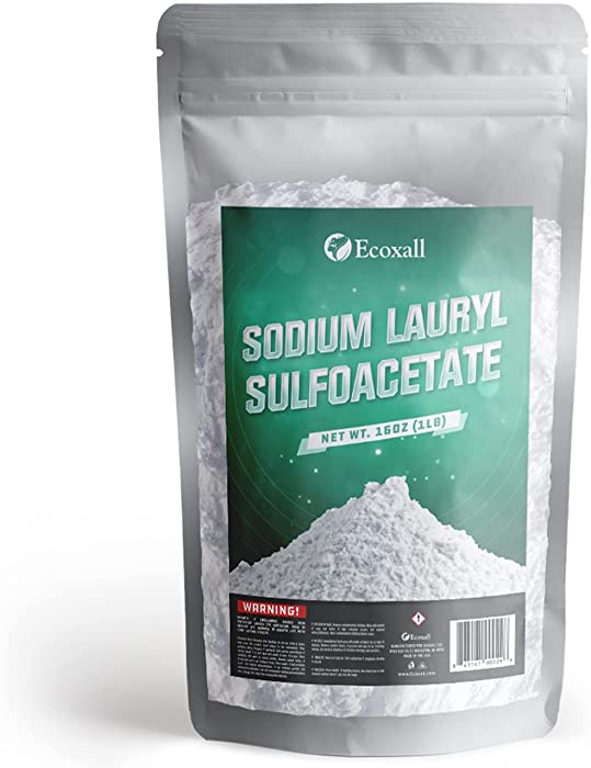 Pure Sodium Laury Sulfoacetate SLSA - 2 Pound - Ideal Bath Bomb Additive, Gentle on Skin, Surfactant & Latherer - Ecoxall Chemicals