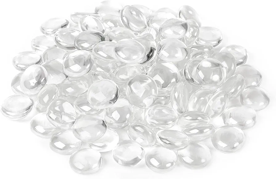 Houseables Clear Marbles, Glass Stones For Vases, Glass Beads for Vases, 5 LB, 400-500 Gems, Flat Bottom Round Top, Glass Marbles for Vases, Decorative Marbles for Vases, Floral Centerpieces, Aquarium