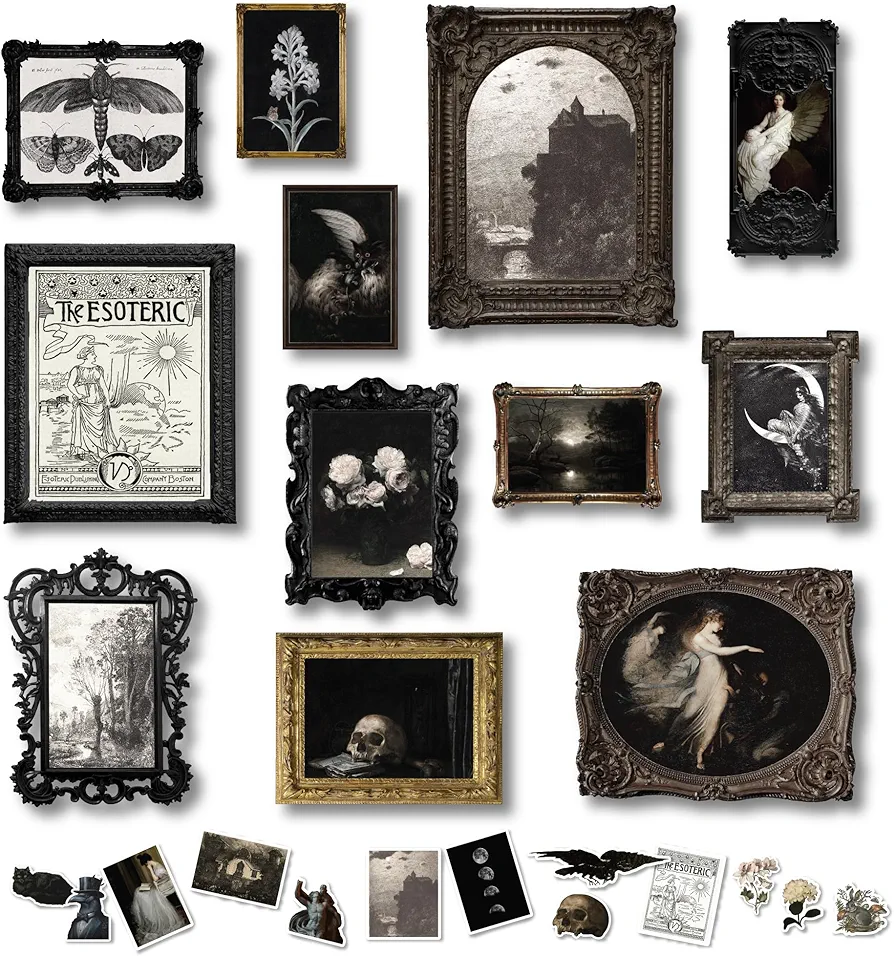 97 Decor Gothic Home Decor Aesthetic - Dark Academia Wall Decor, Gothic Wall Art Witchy Pictures, Goth Room Decor, Moody Wall Art Goth Posters, Vintage Spooky Prints For Home Bedroom (8x10 Unframed)