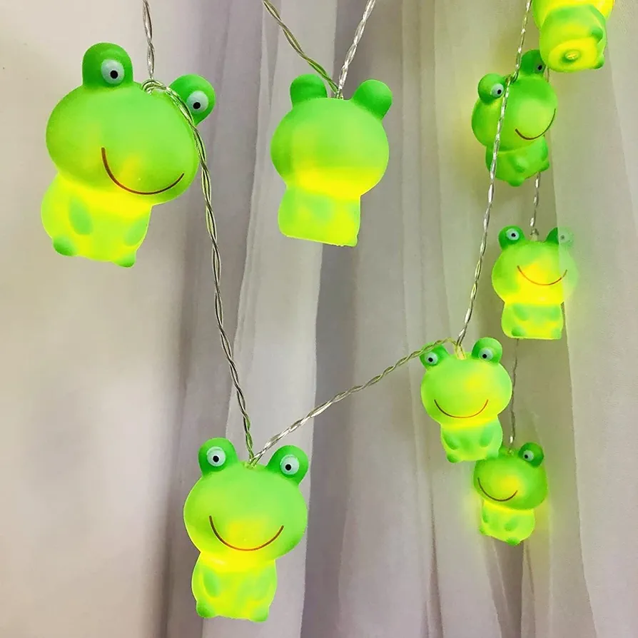 Cute Frog Night Lights Frog Princess String Lights Frog Fairy Lights Battery Operated for Children's Bedroom Birthday Christmas Decortion(5.4ft/10led, Frog Prince)