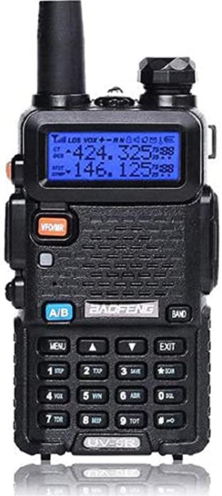 Baofeng UV-5R Two Way Radio Dual Band 144-148/420-450Mhz Walkie Talkie 1800mAh Li-ion Battery(Black)