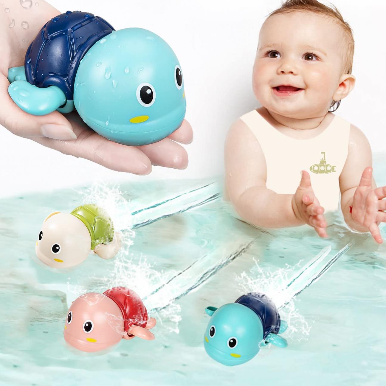 SEPHIX Bath Toys for Toddlers 1-3 Year Old Boys Gifts, Swim Turtle Water Bath Toys for Toddlers Boy Toys for 1 2 3 4 Year Old Girls Gifts, Wind-up Bathtub Toys for Baby Pool Toys Toddler Age 1-2-4