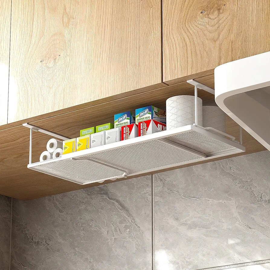 YOLOPARK Under Shelf Organizer, Extendable Under Shelf Storage for Pantry Cabinet, Laundry Room, Shoe Bench, Closet