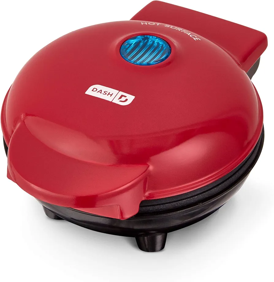 DASH Mini Maker Portable Grill Machine + Panini Press for Gourmet Burgers, Sandwiches, Chicken + Other On the Go Breakfast, Lunch, or Snacks with Recipe Guide - Red