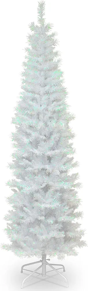 National Tree Company Artificial Christmas Tree, White Tinsel, Includes Stand, 7 feet