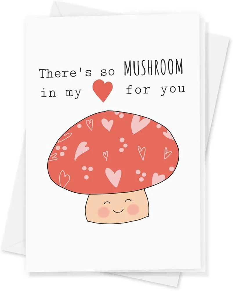 Large (A4) 'So Mushroom Room In My Heart' Blank Greeting Card (GC00059440)