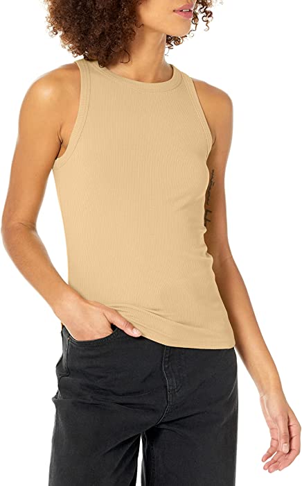 The Drop Women's Valerie Cutaway Neck Racerback Rib Knit Tank Top