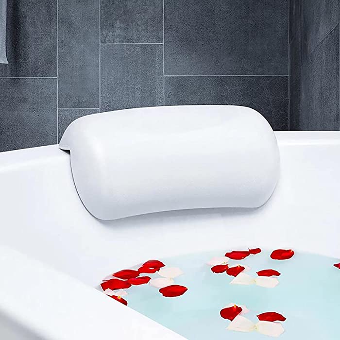 HSART Bathtub Pillow, Non-Slip Bathtub Headrest, Soft Waterproof Bath Pillows, with Suction Cups, Bathroom Accessories