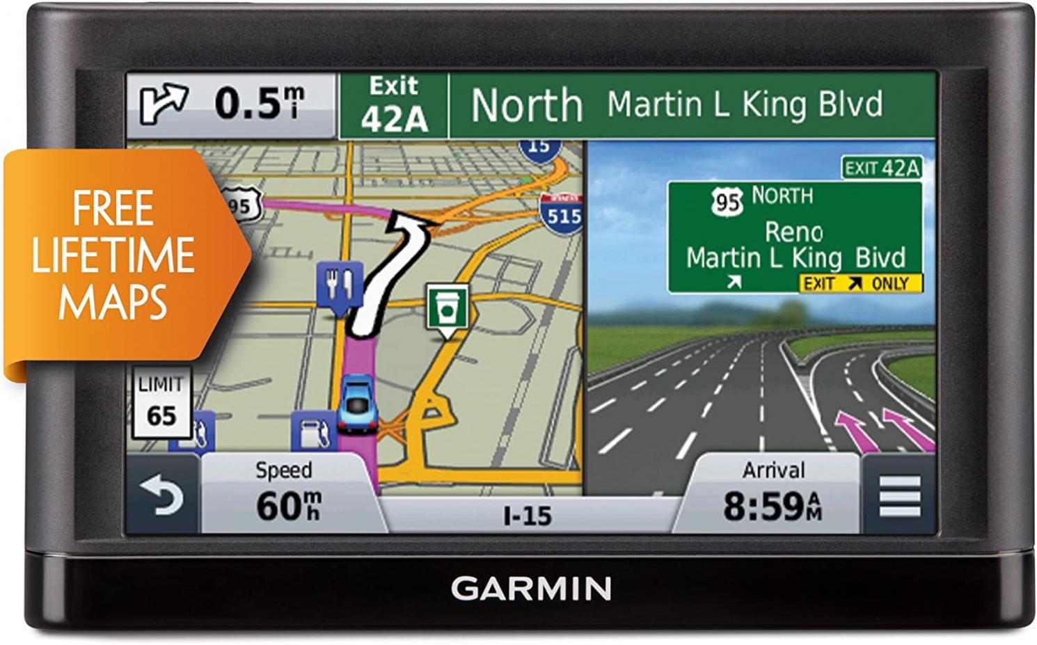 Garmin nüvi 65LM GPS Navigators System with Spoken Turn-By-Turn Directions, Preloaded Maps and Speed Limit Displays (Lower 49 U.S. States)